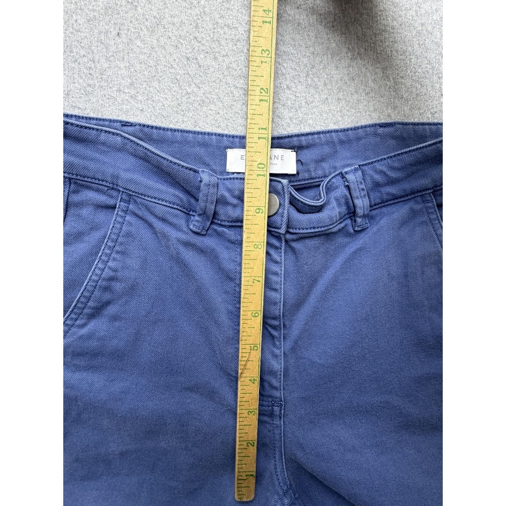 Everlane Pants Womens 2 Blue Wide Leg Cropped Twill Chino Stretch Pockets Casual - Picture 4 of 9